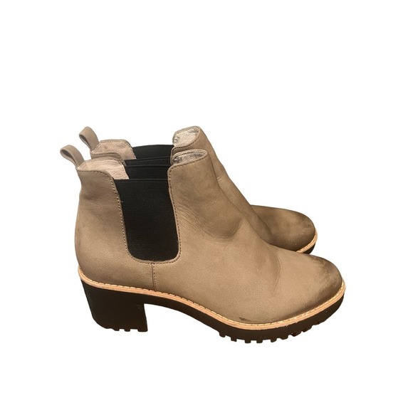 Womens Caslon Joshua Chelsea Leather Boots ,Water Resistant 7.5 Tan Gray - Picture 2 of 7